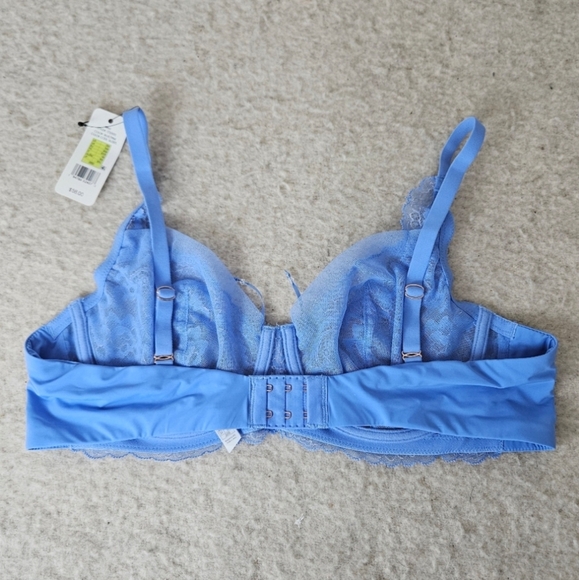 (NEW) Skarlett Blue Lace Unlined Minx Underwire Balconette Bra Size 38B - Picture 5 of 5